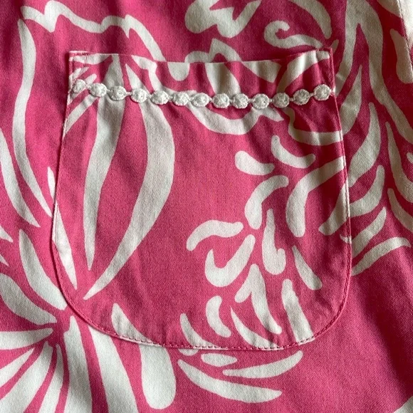 Lilly Pulitzer Pink Sleeveless Lined Side Tie Tropical w/Pockets-10 - Picture 3 of 7